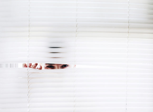 a person peeking